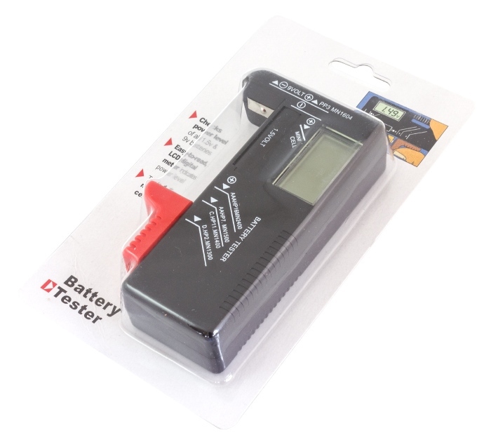 Battery Tester Voltmeter - Baterijas testeris ar LCD ekrānu priekš AA, AAA 9V AG372A (0)