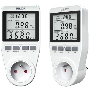 Single-Phase Power Meter Energy Monitor Baldr BD-990, white
