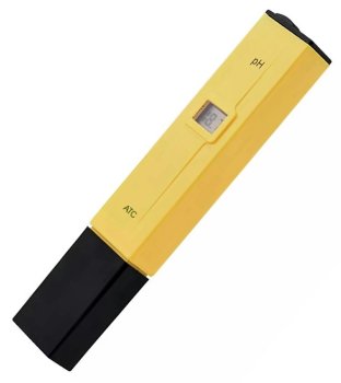Electronic Water pH Meter with ATC and LCD Display, yellow-black
