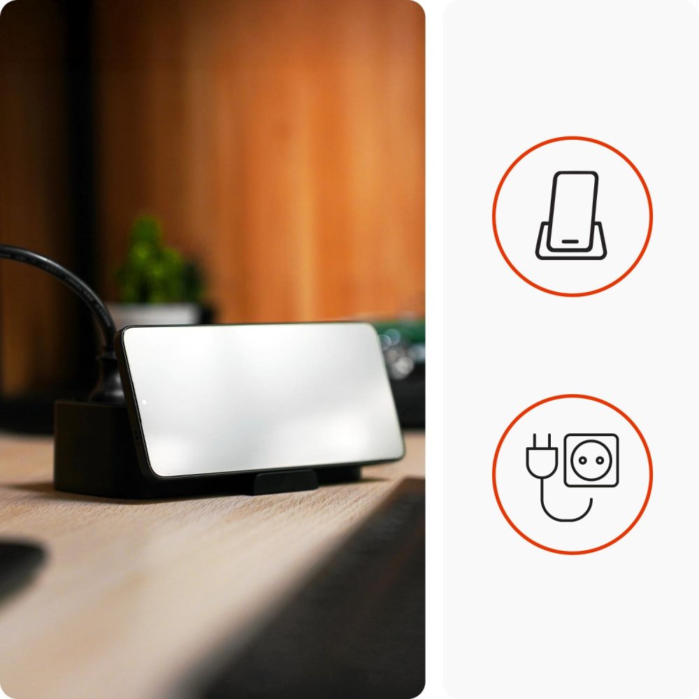 Power Strip with Phone Holder Huslog HUS1056 Mountable Extension Cord (3)