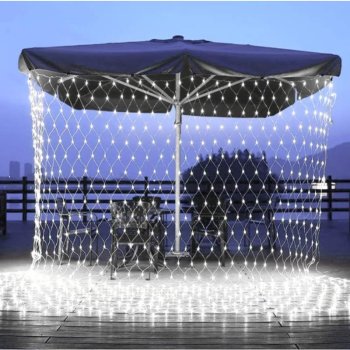 LED Net Lights 9.8ft x 9.8ft (240 LEDs) Indoor Outdoor, Cold White