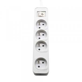 Philips 4 Outlet Power Strip with 10 ft Extension Cord and Power Switch, white
