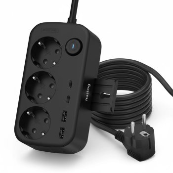 Power Strip with Phone Holder Huslog HUS1056 Mountable Extension Cord