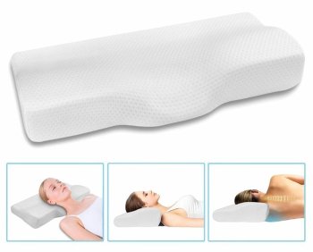 Anatomical Orthopedic Memory Foam Pillow, White