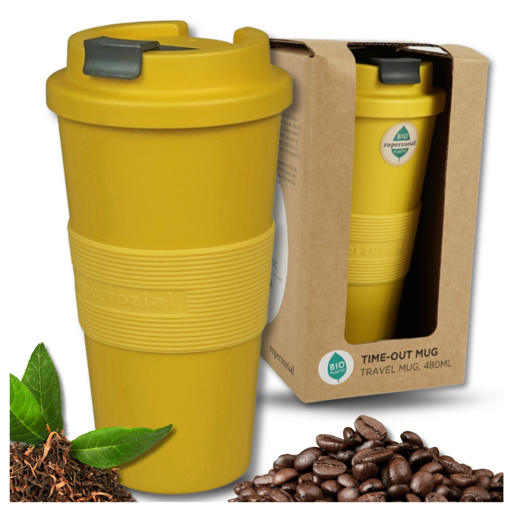 Travel Mug for Coffee and Tea, 480 ml, Yellow