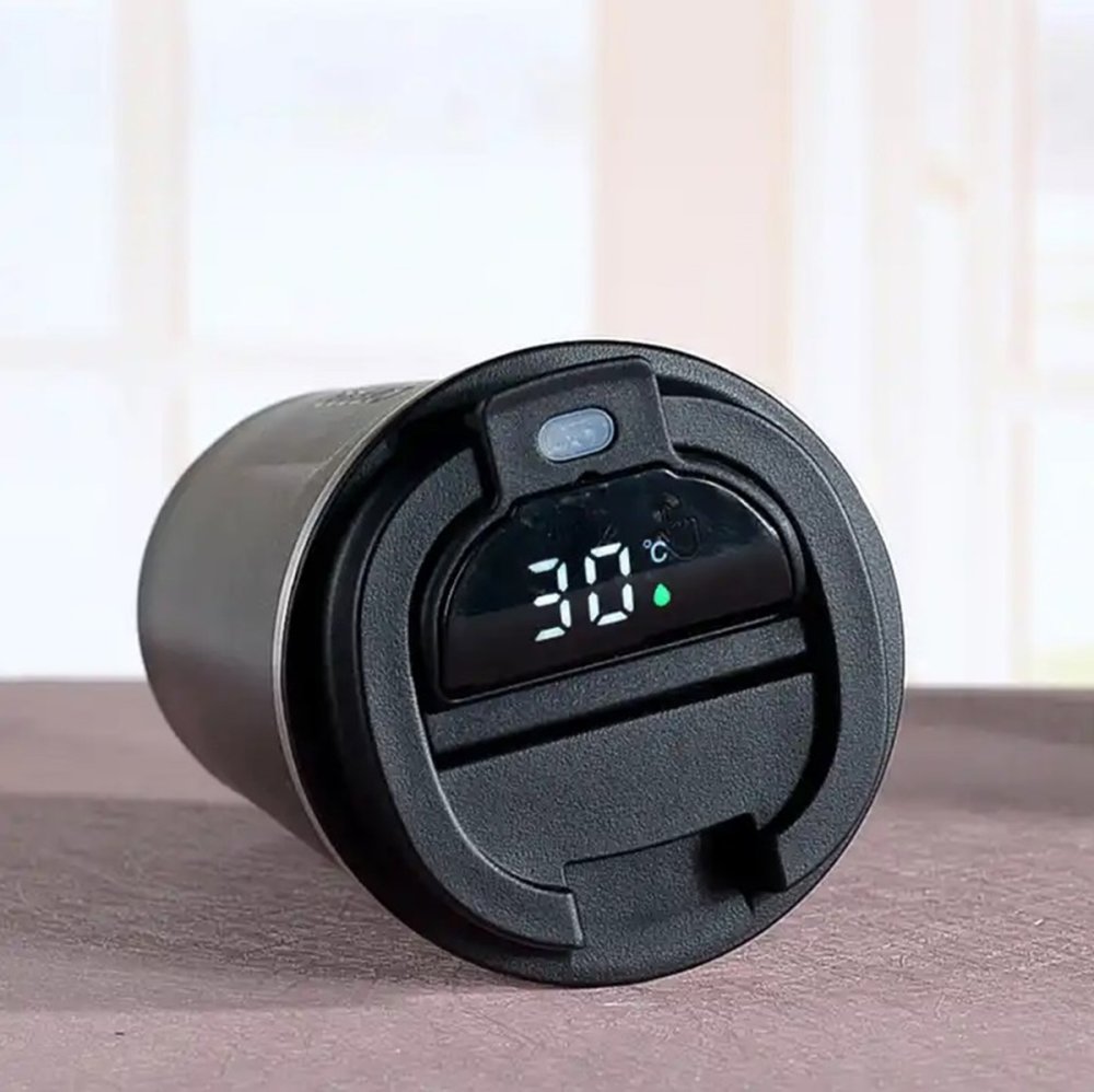 Smart Insulated Travel Mug with LCD Temperature Display, Green (2)