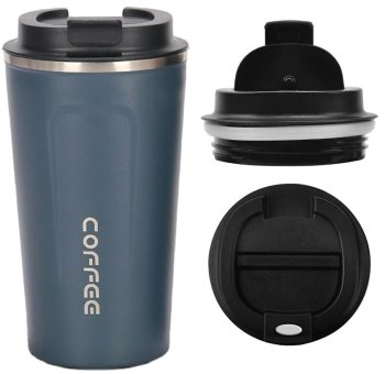 Stainless Steel Insulated Travel Mug for Drinks, 510 ml, Blue