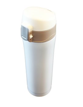 Thermal Mug Bottle Thermos Flask for Hiking Picnic, 450ml - White