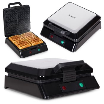 KADEN 4 Slice Belgian Waffle Maker, 1300W Non-Stick Waffle Iron