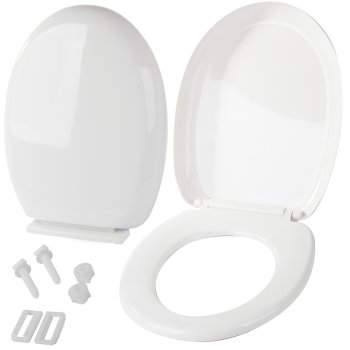 Universal Oval Soft Close Toilet Seat, White