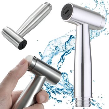 Handheld Bidet Sprayer for Toilet, Metal Shattaf with Push Button Control