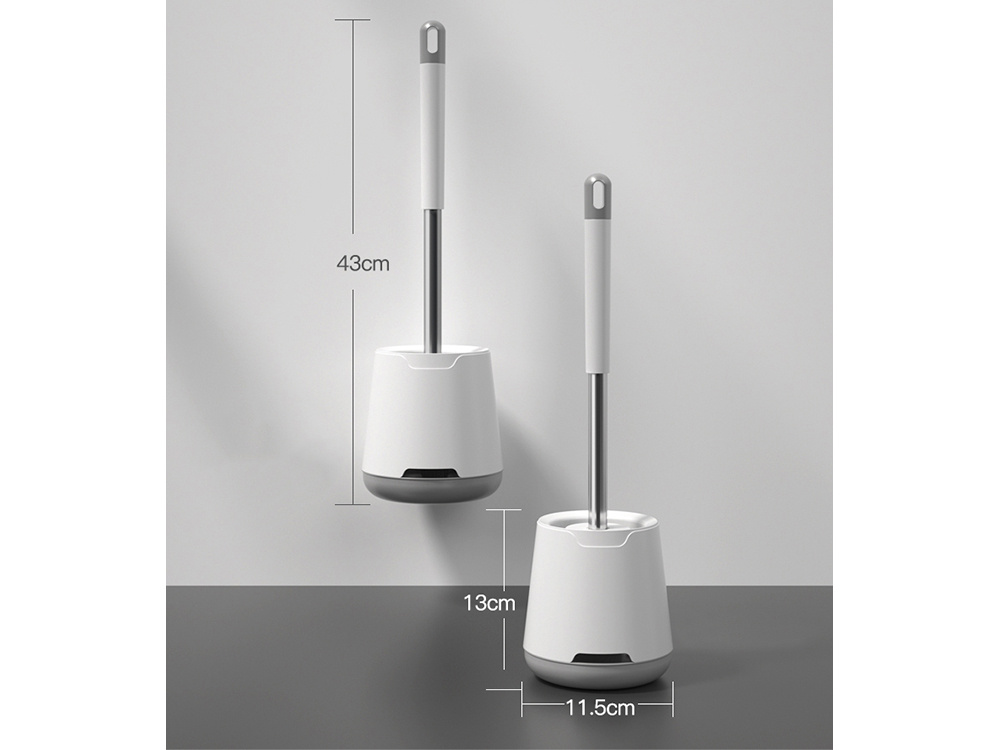 Silicone Toilet Brush, White/Gray (10)
