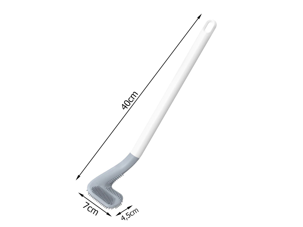 Wall Silicone Toilet Brush Hook, White (2)