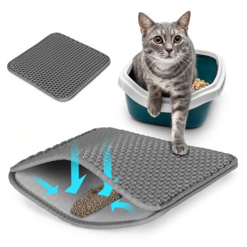 Double-layer cat litter mat Petsi, grey