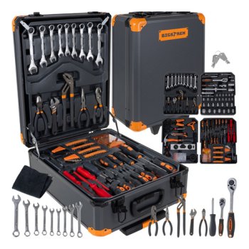 Bigstren 1000-Piece Tool Set Kit with Rolling Aluminum Case 26510 for Home & Garage