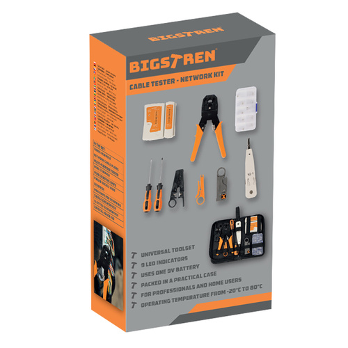 Bigstreen 25835 Network Tool Kit with Cable Tester and RJ45 Crimper (0)