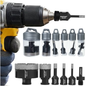 Bigstren Diamond Hole Saw Set 6-Piece M14 for Porcelain Ceramic Tile Granite 27079