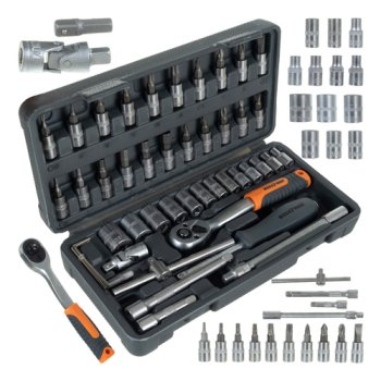 Bigstren 46-Piece Socket Wrench Set 1/4-Inch Drive Tool Kit in Case 26844