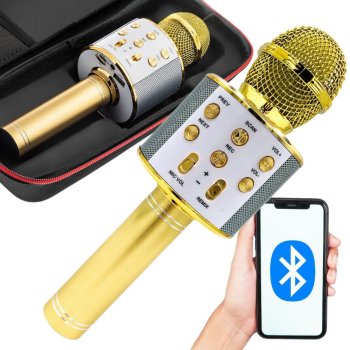 Wireless Karaoke Microphone with Bluetooth Speaker, Echo, and Voice Changer