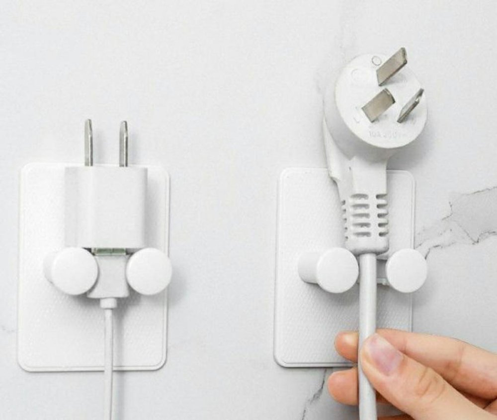 Razor Holder Wall Hanger with Two Hooks, White (0)