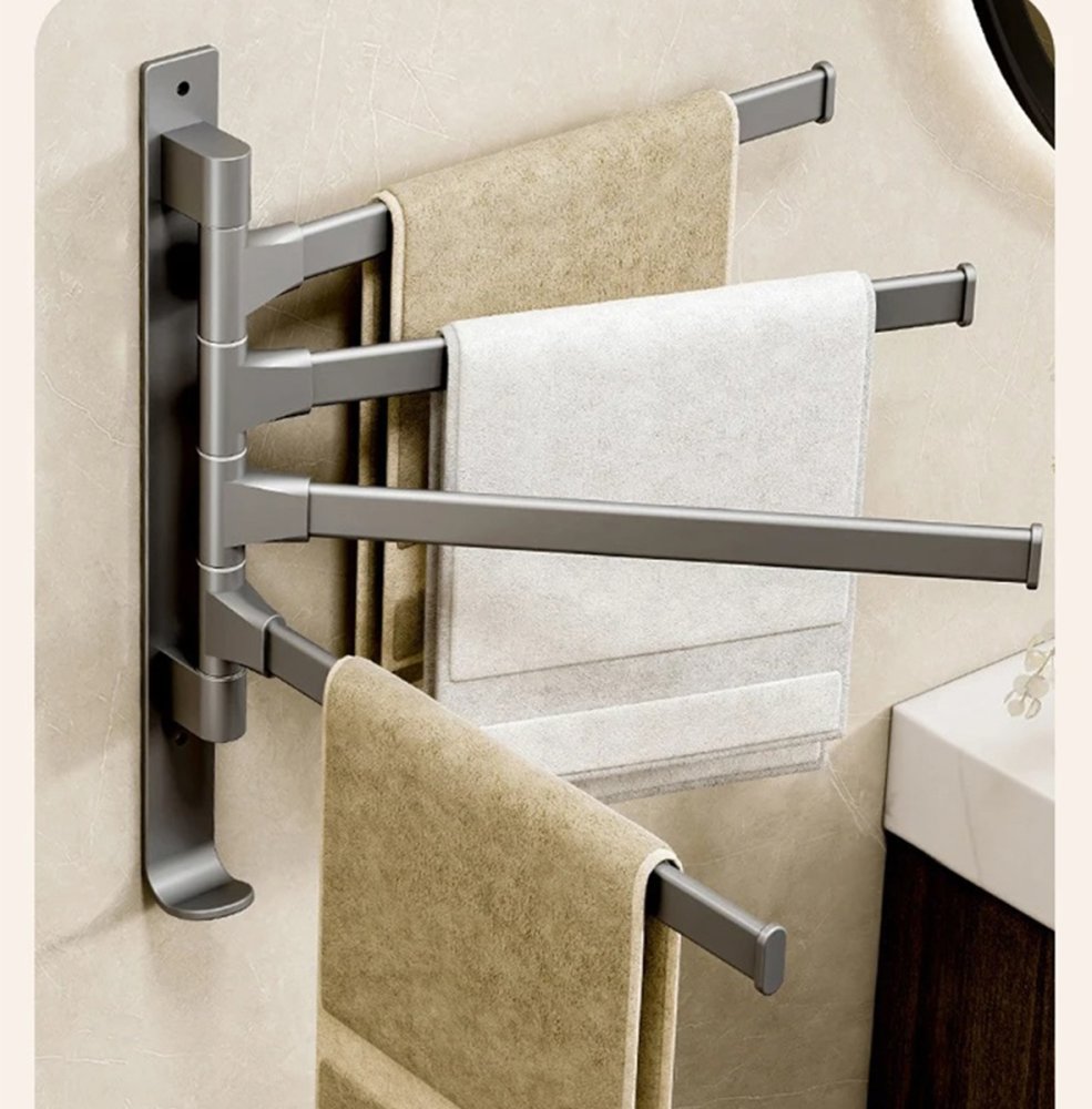 Towel Holder with Movable Arms, Gray (1)