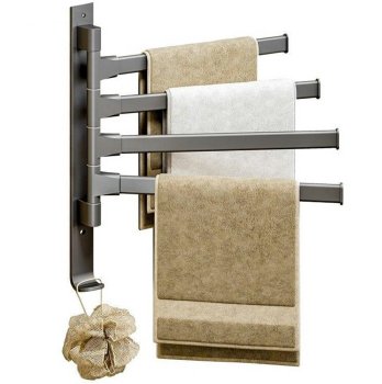 Towel Holder with Movable Arms, Gray
