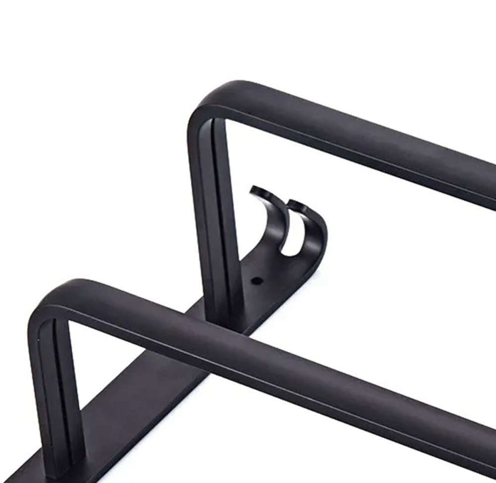 Metal Towel Rack Hanger Holder with Hooks, 50cm, Black (4)