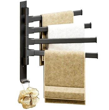 Towel Holder with Movable Arms, Black