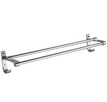 Metal Towel Rack Hanger Holder - 60cm, Silver