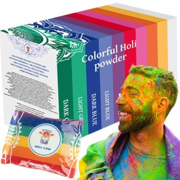 Colored Holi Powder Paints, Set of 10x100g