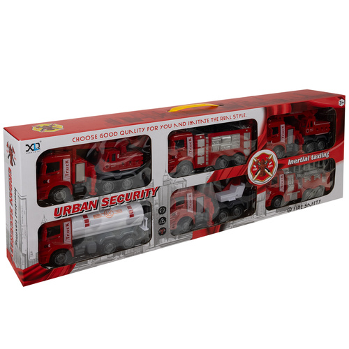 6-in-1 Fire Truck Toy Set for Kids, Rescue Vehicles 26305, red (0)