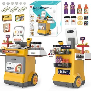 Interactive Supermarket Sales Counter Cart with Cash Register