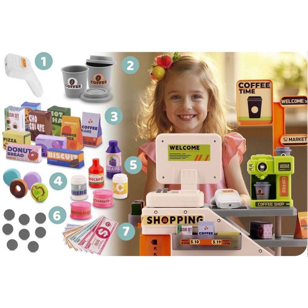 Ricokids RK-822 Interactive Toy Cash Register with Coffee Machine (3)