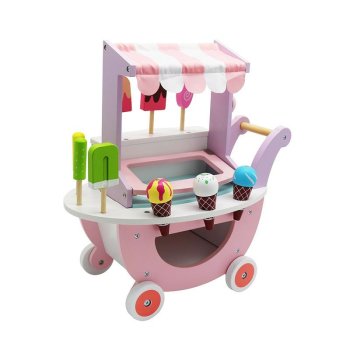 Wooden Ice Cream Cart Playset for Kids Educational Pretend Play Toy Shop