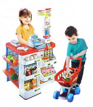 Children's Toy Supermarket Set Box Office With Accessories| Supermarket Set For Kids