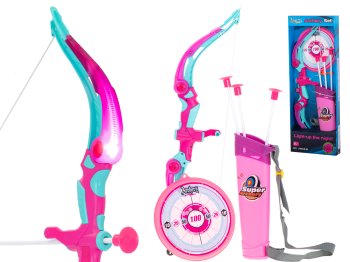 Kids Archery Set Shooting Bow Crossbow with Arrows and Shield, Pink