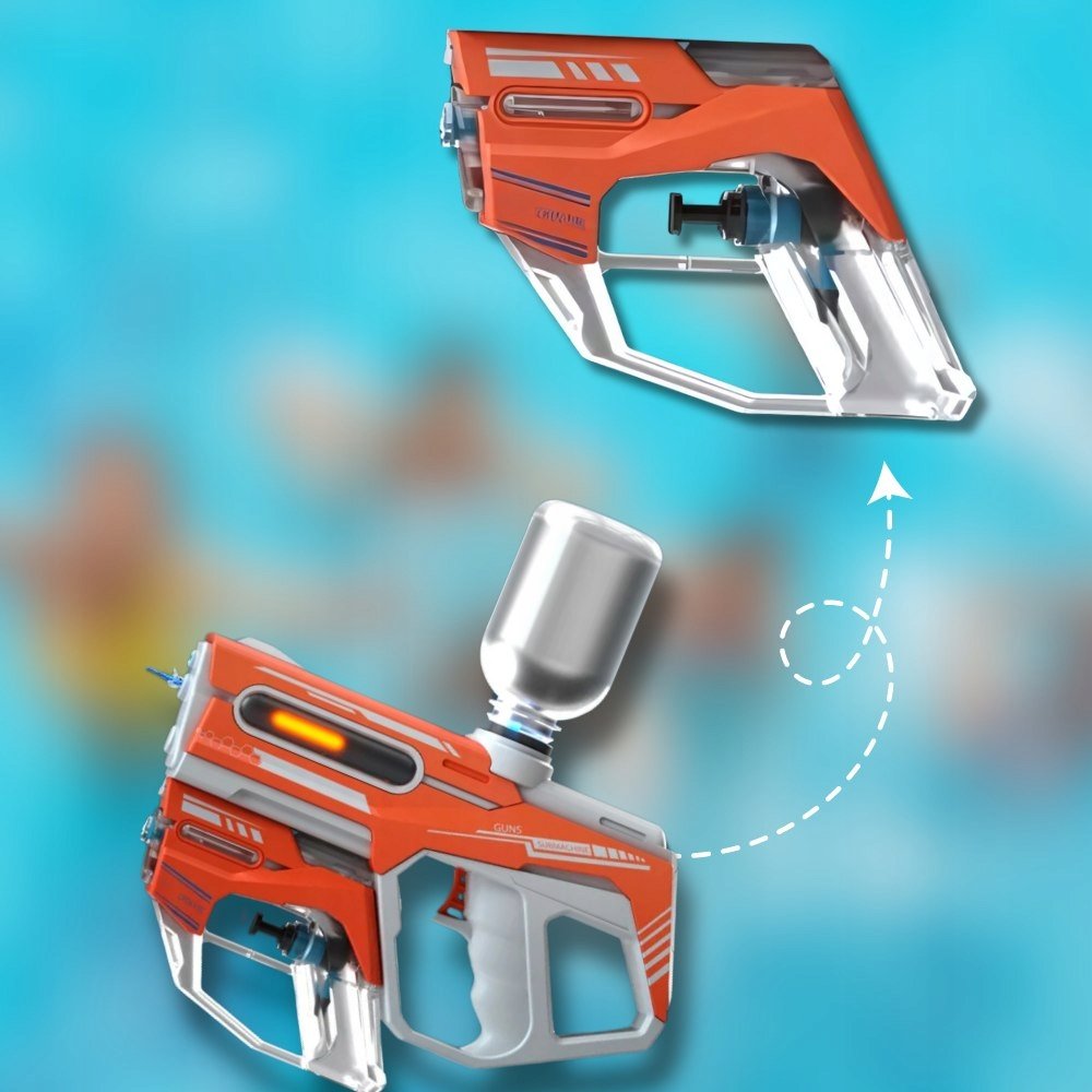 2 in1 Water Gun Rifle Electric Automatic Rechargeable, Orange (0)