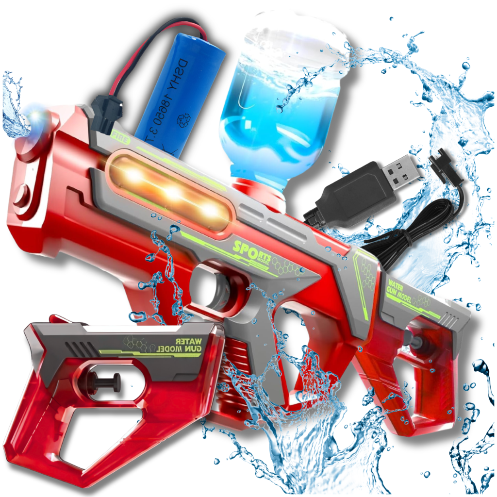 Water Gun Electric Automatic 2W1 Battery Red