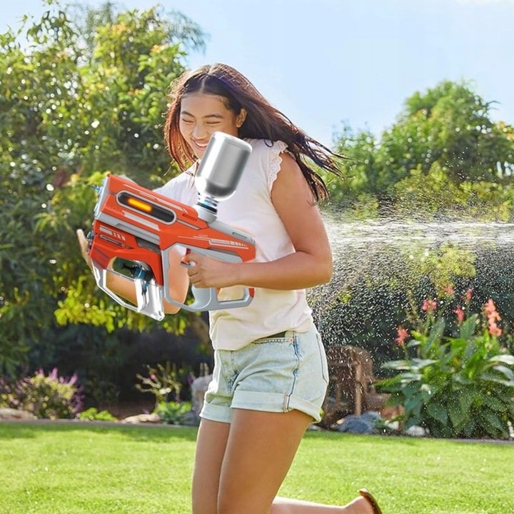2 in1 Water Gun Rifle Electric Automatic Rechargeable, Orange (2)