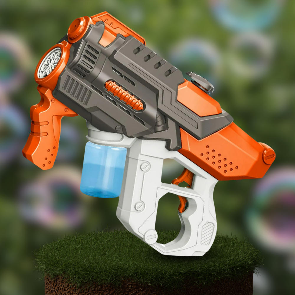 Electric 2-in-1 Water Blaster and Bubble Gun, Orange and Grey (3)