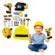 Kids Tool Set with Battery-Powered Screwdriver, Saw & Helmet