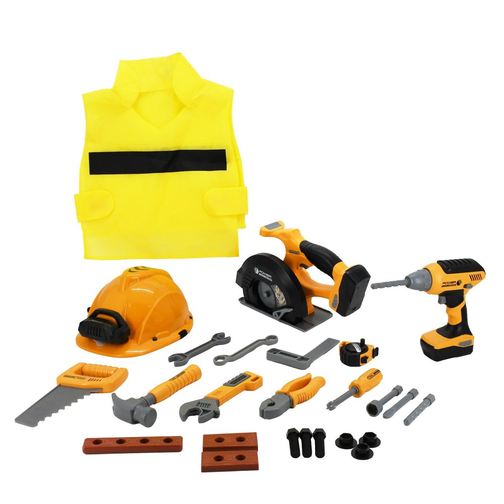 Kids Tool Set with Battery-Powered Screwdriver, Saw & Helmet (1)