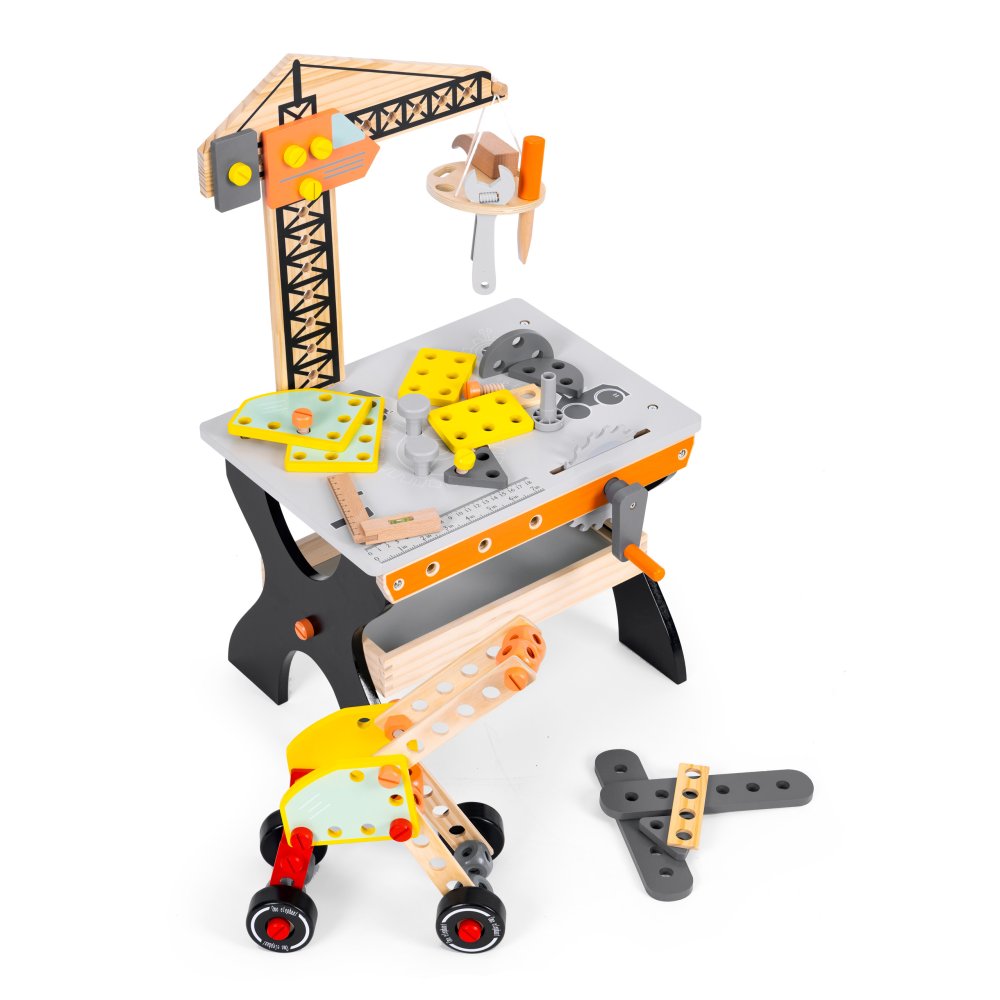 ECOTOYS Wooden Workbench for Kids with 76-Piece Tool Set (3)