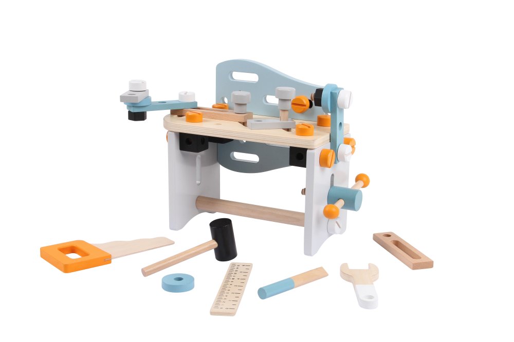 ECOTOYS Wooden Tool Bench Workshop for Kids Construction Set 52 Pieces (3)