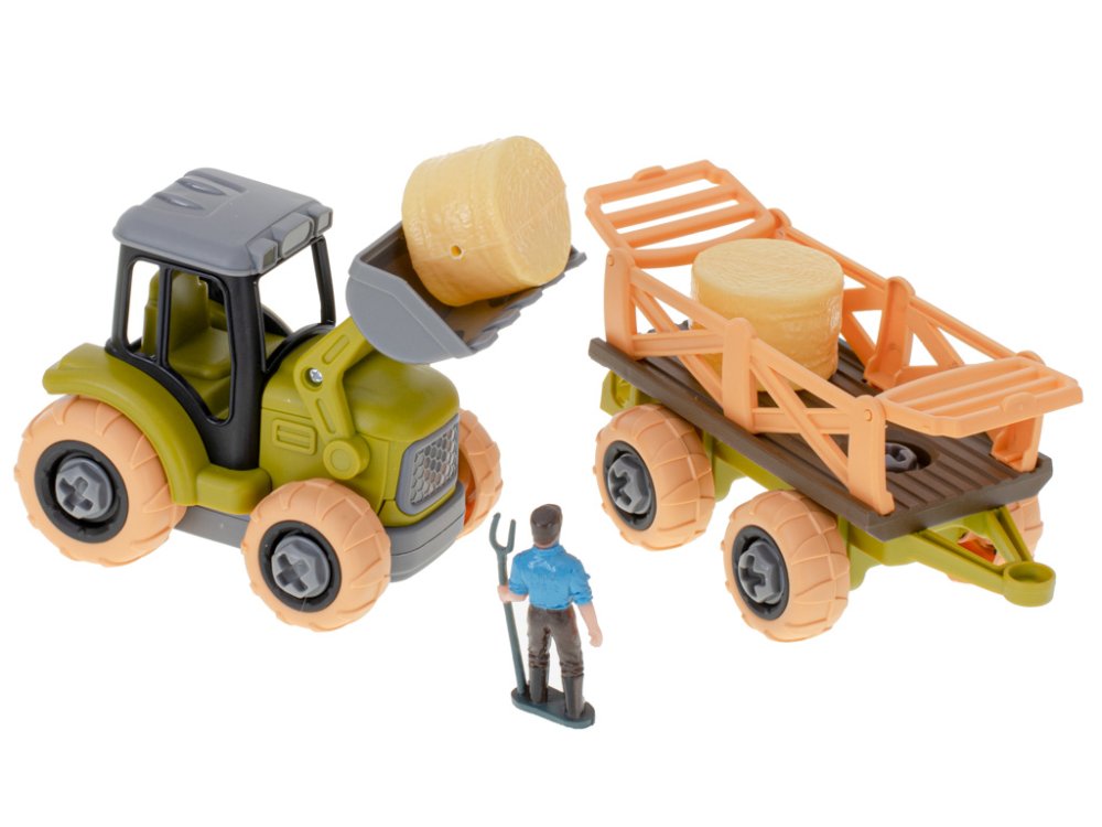 Set with children's tools in farm style + figures (4)