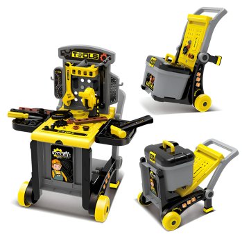 Foldable 3-in-1 Kids Workshop and Tool Bench with 17 Accessories