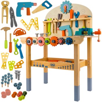 Kruzzel Kids Wooden Workbench with Tools Playset 26546
