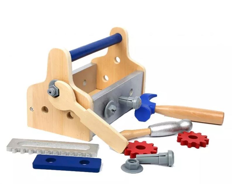 Kids Toy Tool Set Constructor Wooden Workshop in a Box (1)