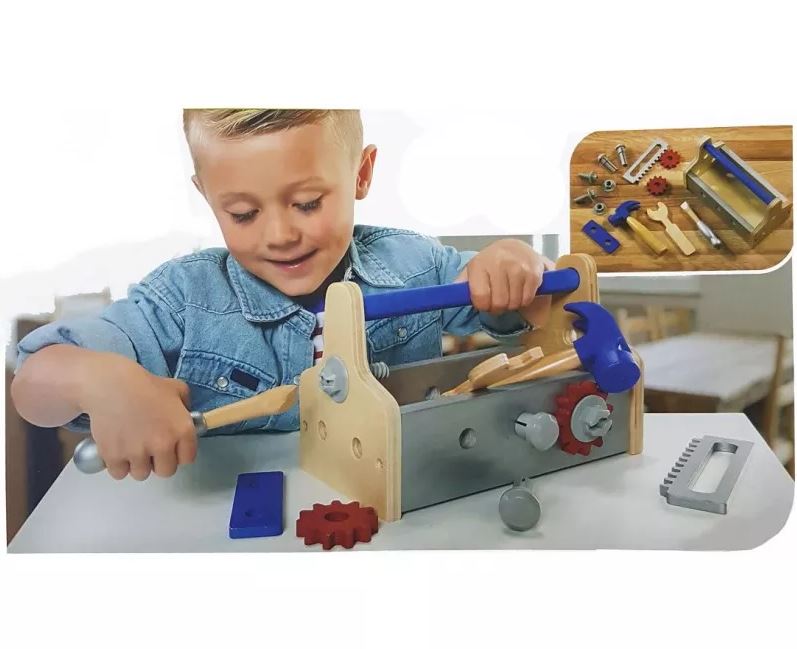 Kids Toy Tool Set Constructor Wooden Workshop in a Box (3)