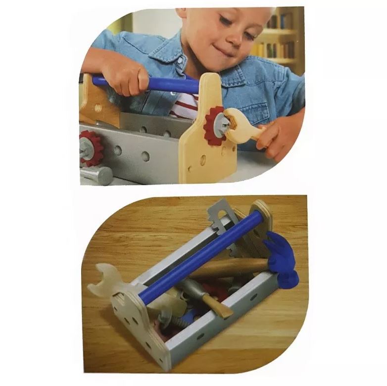 Kids Toy Tool Set Constructor Wooden Workshop in a Box (4)
